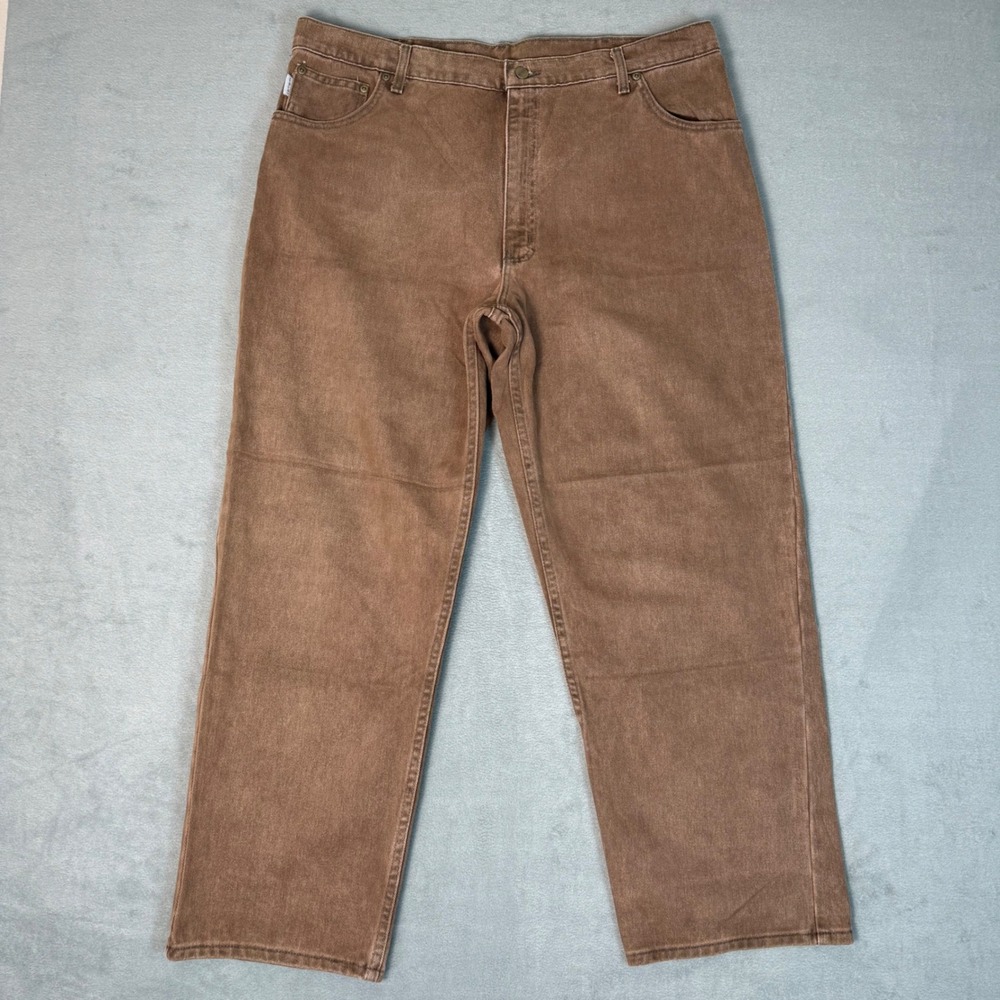 Vintage Carhartt Five Pocket Jeans Brown Denim Made in USA‎ Mens 42x30 Relaxed